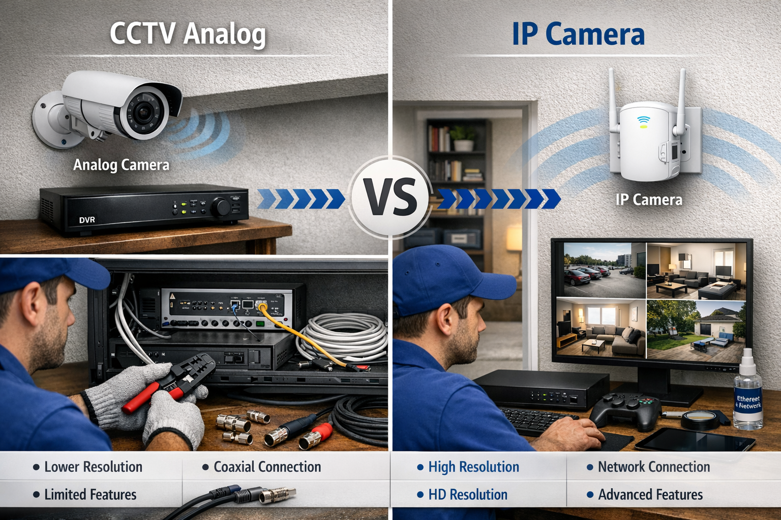 Perbedaan CCTV Analog dan IP Camera, Mana yang Lebih Baik?
